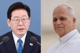 李在明与教皇利奥十四世会晤